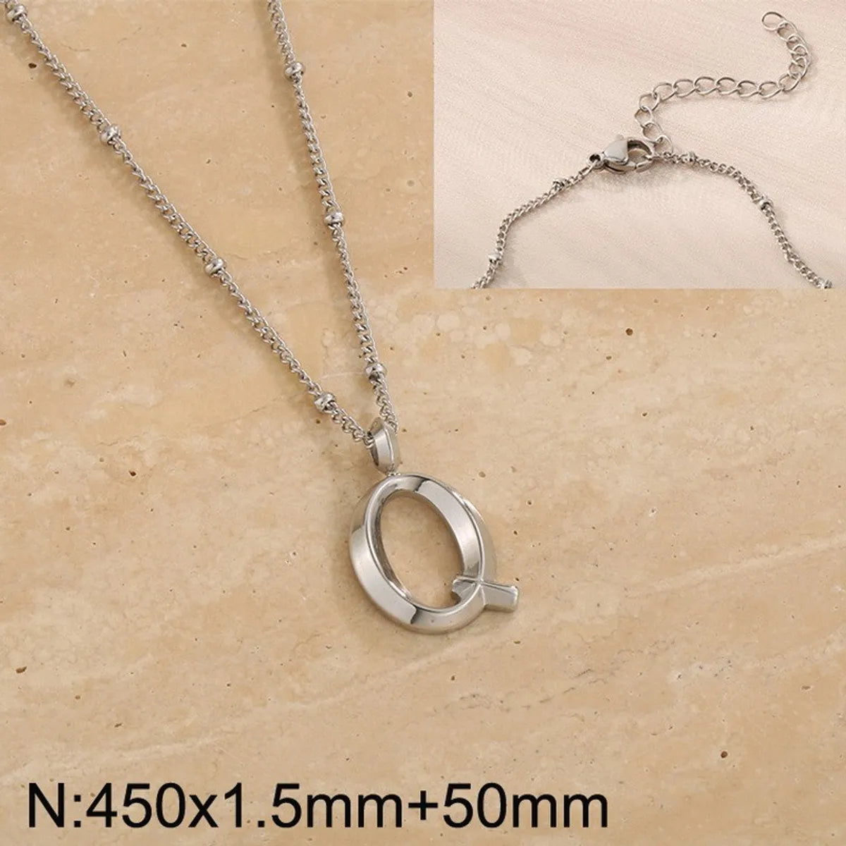 Wholesale Jewelry Simple Style Letter 304 Stainless Steel 18K Gold Plated Pendant Necklace