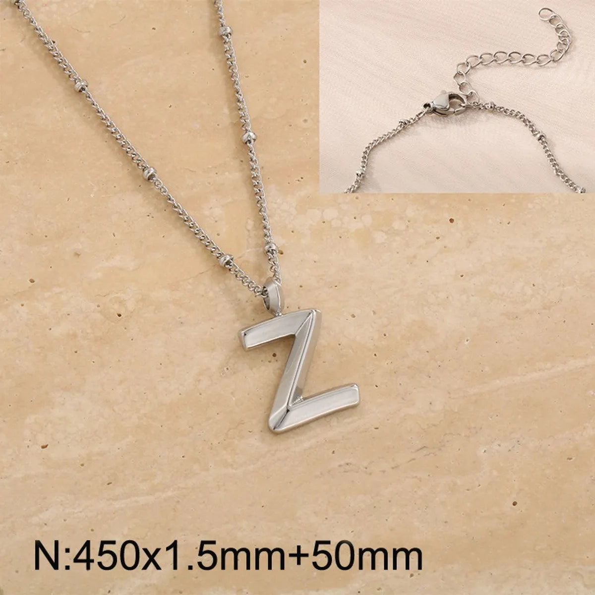 Wholesale Jewelry Simple Style Letter 304 Stainless Steel 18K Gold Plated Pendant Necklace