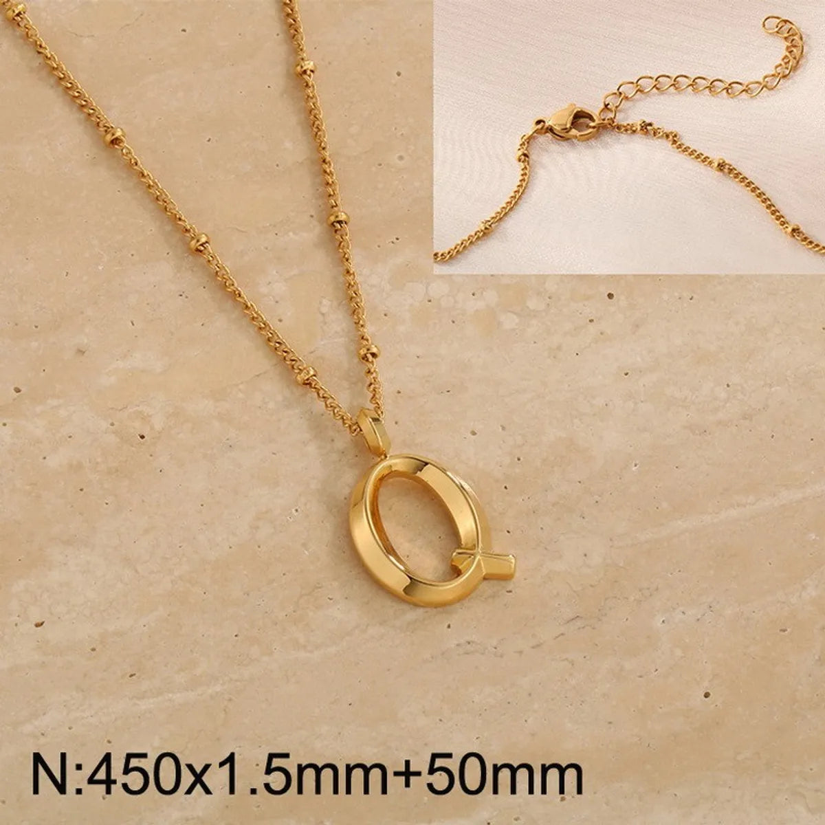 Wholesale Jewelry Simple Style Letter 304 Stainless Steel 18K Gold Plated Pendant Necklace