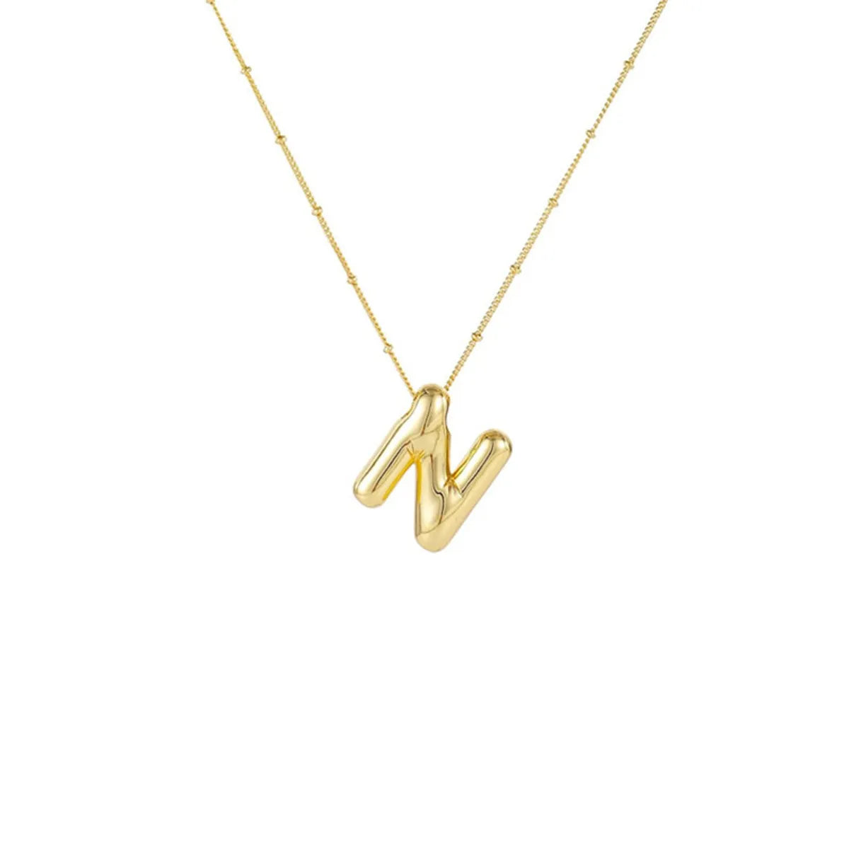 Wholesale Jewelry Simple Style Letter 304 Stainless Steel Gold Plated Plating Pendant Necklace