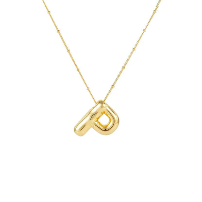 Wholesale Jewelry Simple Style Letter 304 Stainless Steel Gold Plated Plating Pendant Necklace