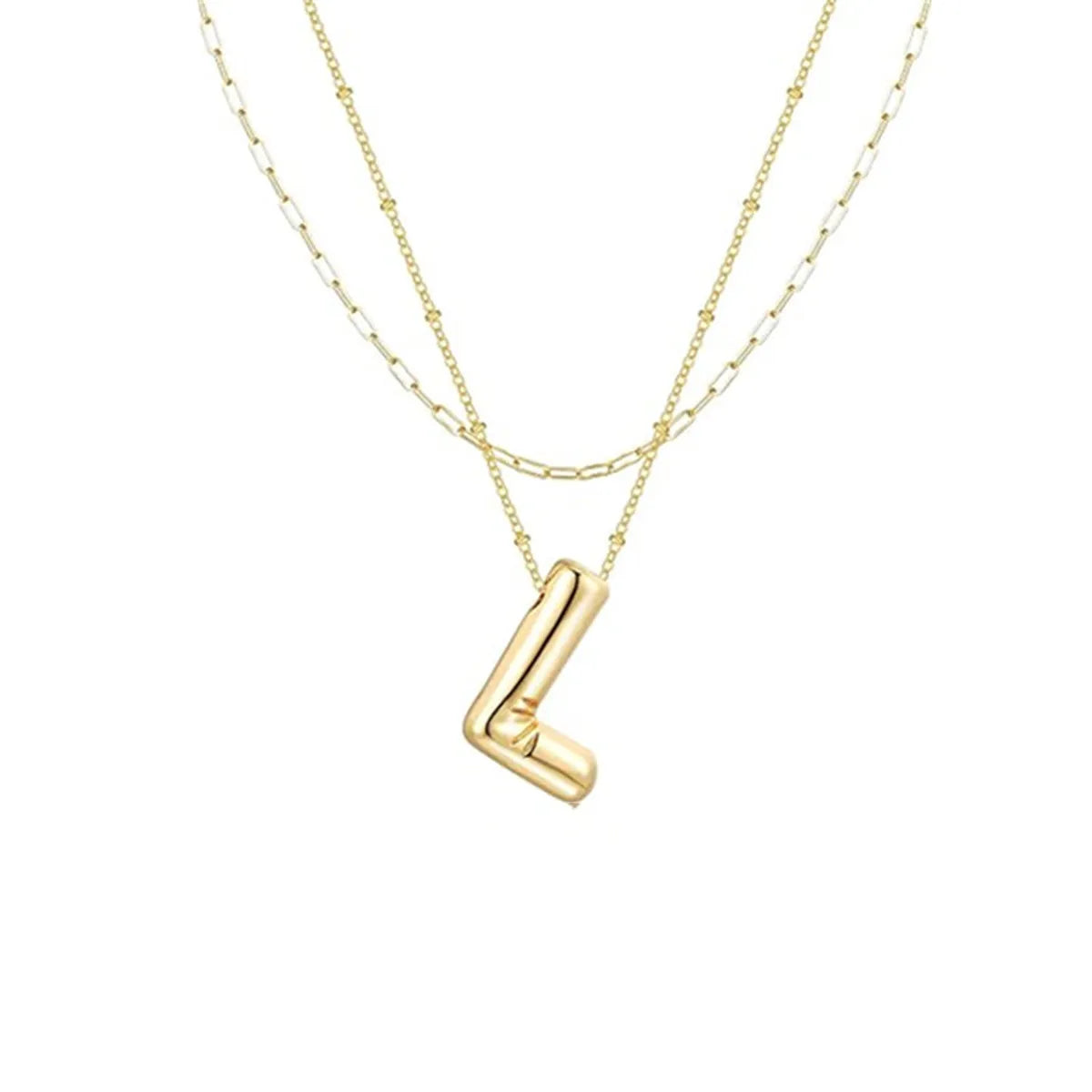 Wholesale Jewelry Simple Style Letter 304 Stainless Steel Gold Plated Plating Pendant Necklace