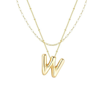 Wholesale Jewelry Simple Style Letter 304 Stainless Steel Gold Plated Plating Pendant Necklace