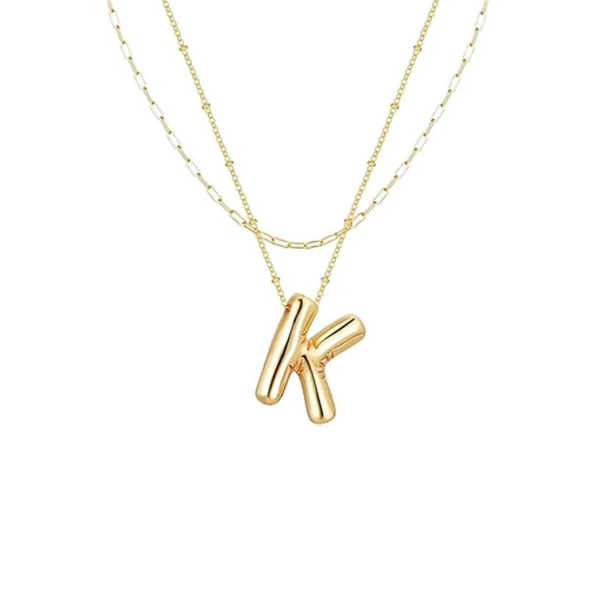 Wholesale Jewelry Simple Style Letter 304 Stainless Steel Gold Plated Plating Pendant Necklace