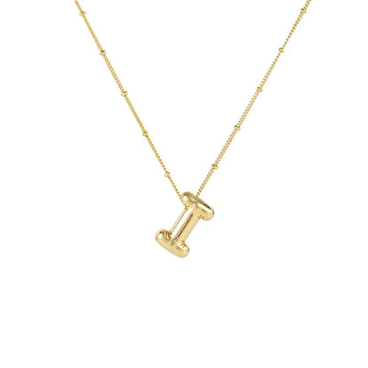 Wholesale Jewelry Simple Style Letter 304 Stainless Steel Gold Plated Plating Pendant Necklace