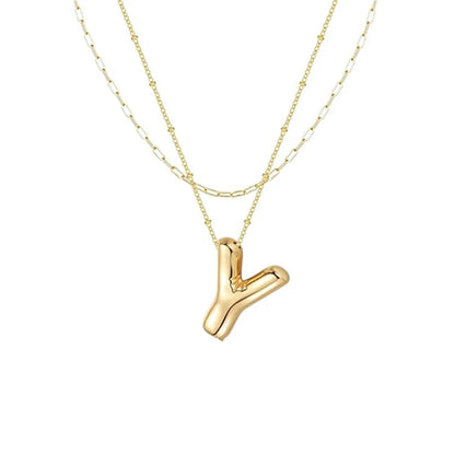 Wholesale Jewelry Simple Style Letter 304 Stainless Steel Gold Plated Plating Pendant Necklace