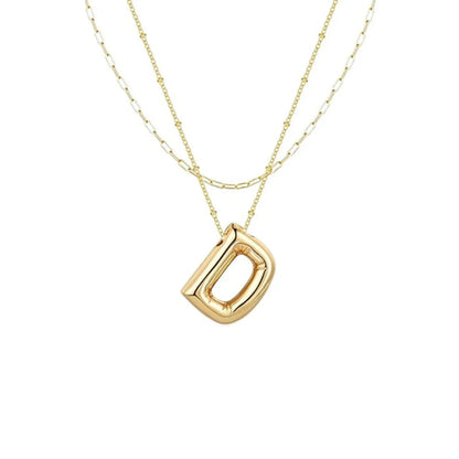 Wholesale Jewelry Simple Style Letter 304 Stainless Steel Gold Plated Plating Pendant Necklace