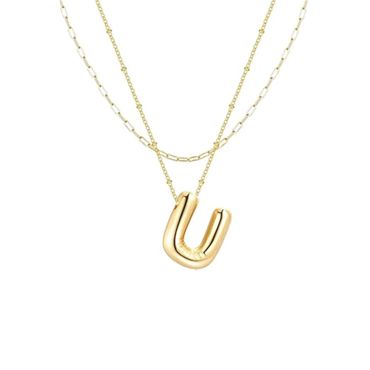 Wholesale Jewelry Simple Style Letter 304 Stainless Steel Gold Plated Plating Pendant Necklace