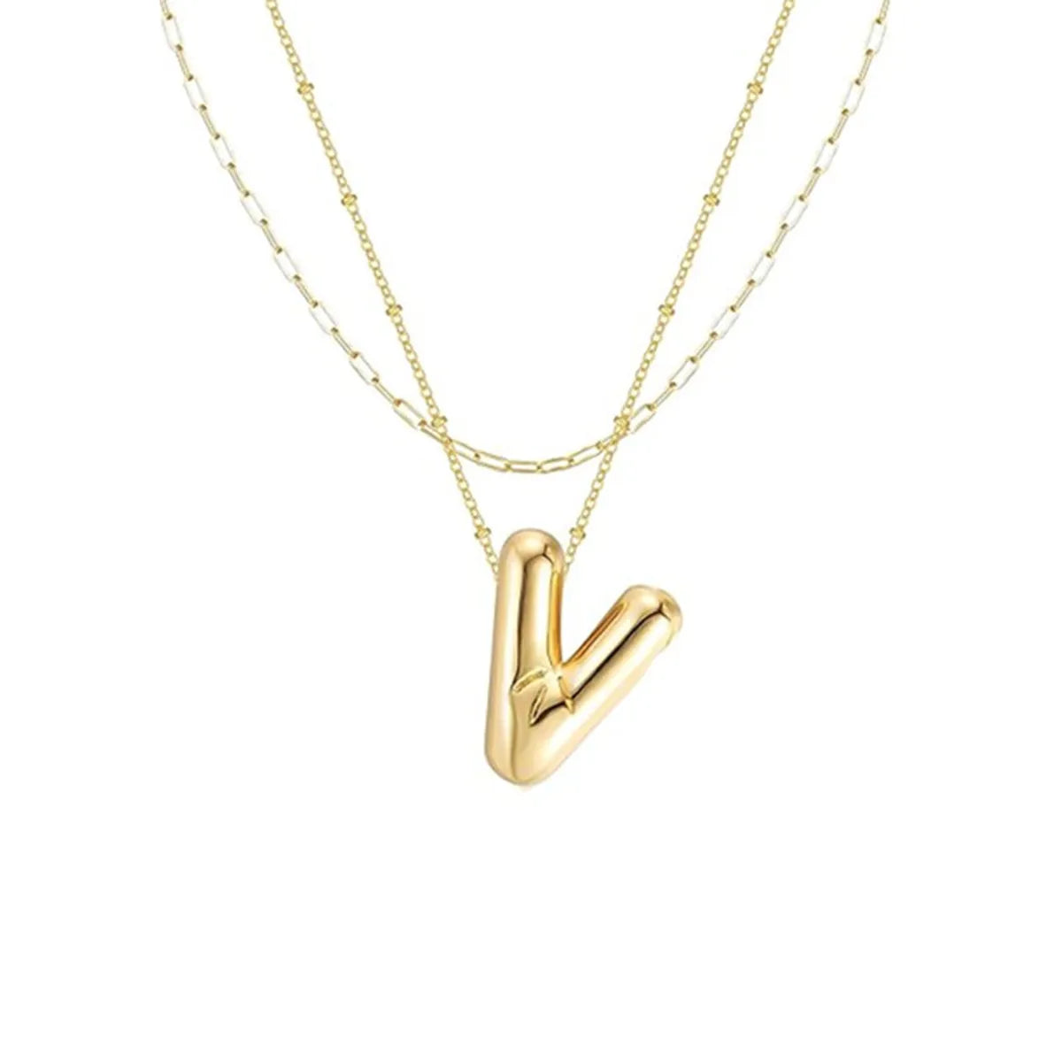 Wholesale Jewelry Simple Style Letter 304 Stainless Steel Gold Plated Plating Pendant Necklace