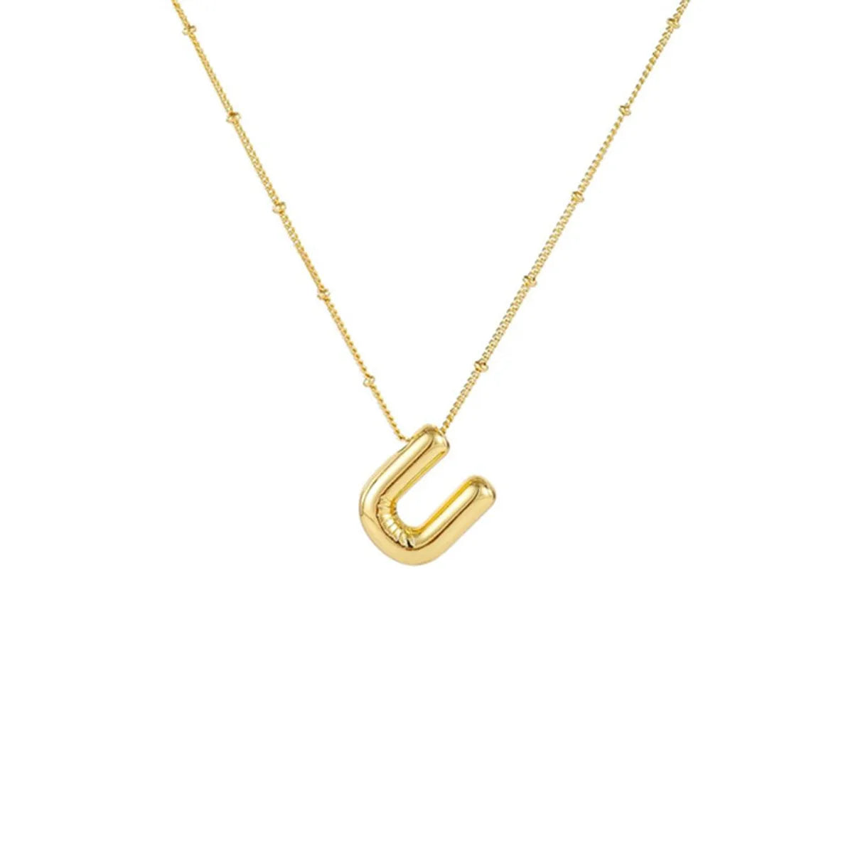 Wholesale Jewelry Simple Style Letter 304 Stainless Steel Gold Plated Plating Pendant Necklace