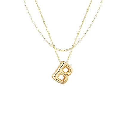 Wholesale Jewelry Simple Style Letter 304 Stainless Steel Gold Plated Plating Pendant Necklace