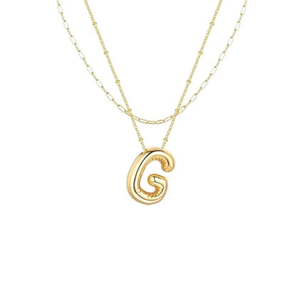 Wholesale Jewelry Simple Style Letter 304 Stainless Steel Gold Plated Plating Pendant Necklace