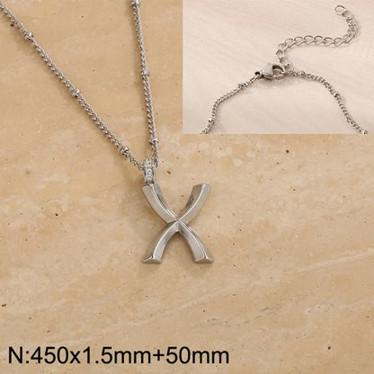 Wholesale Jewelry Simple Style Letter 304 Stainless Steel Pendant Necklace