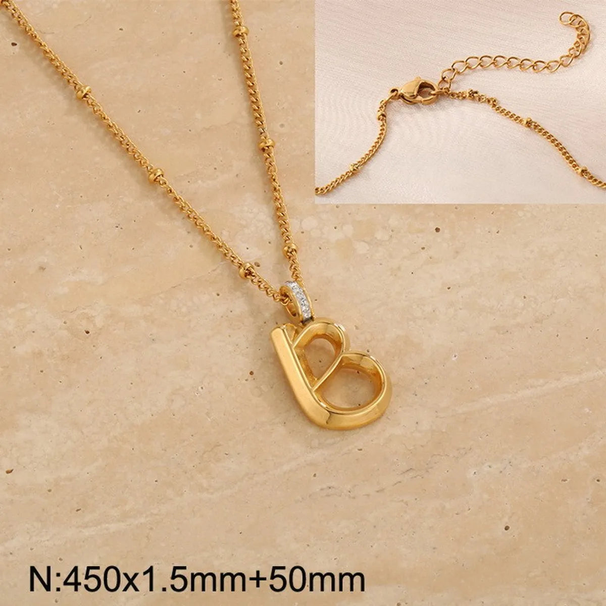 Wholesale Jewelry Simple Style Letter 304 Stainless Steel Pendant Necklace