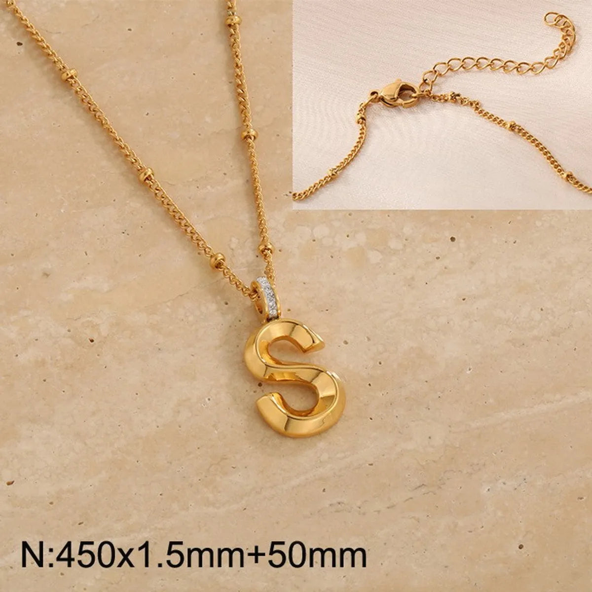 Wholesale Jewelry Simple Style Letter 304 Stainless Steel Pendant Necklace