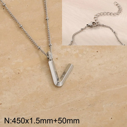 Wholesale Jewelry Simple Style Letter 304 Stainless Steel Pendant Necklace