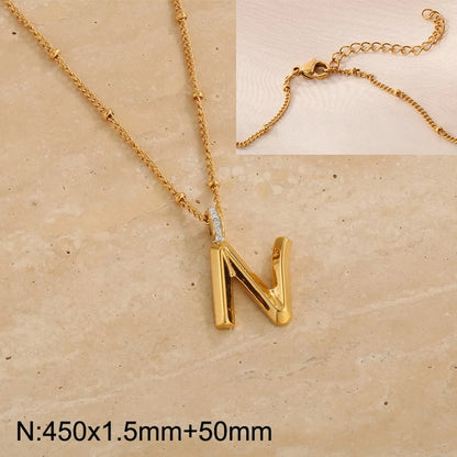 Wholesale Jewelry Simple Style Letter 304 Stainless Steel Pendant Necklace