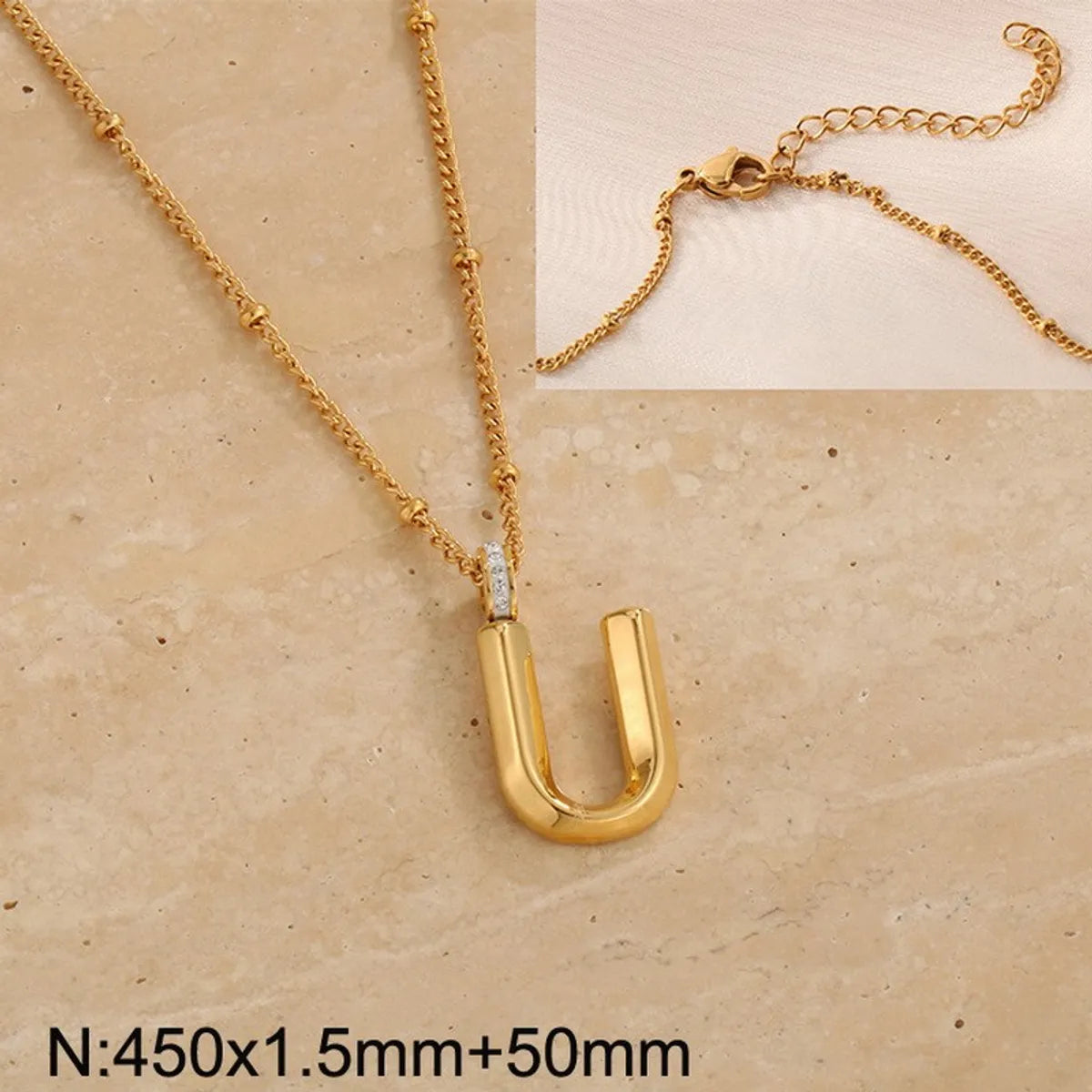 Wholesale Jewelry Simple Style Letter 304 Stainless Steel Pendant Necklace