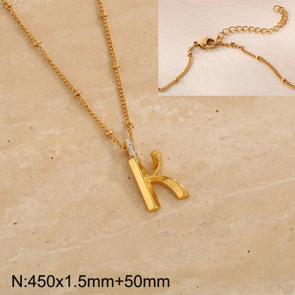 Wholesale Jewelry Simple Style Letter 304 Stainless Steel Pendant Necklace