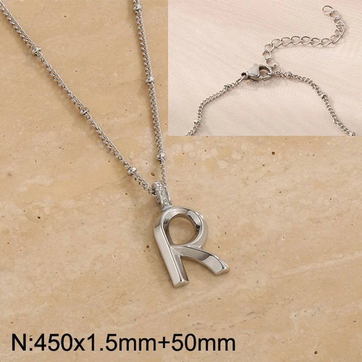 Wholesale Jewelry Simple Style Letter 304 Stainless Steel Pendant Necklace