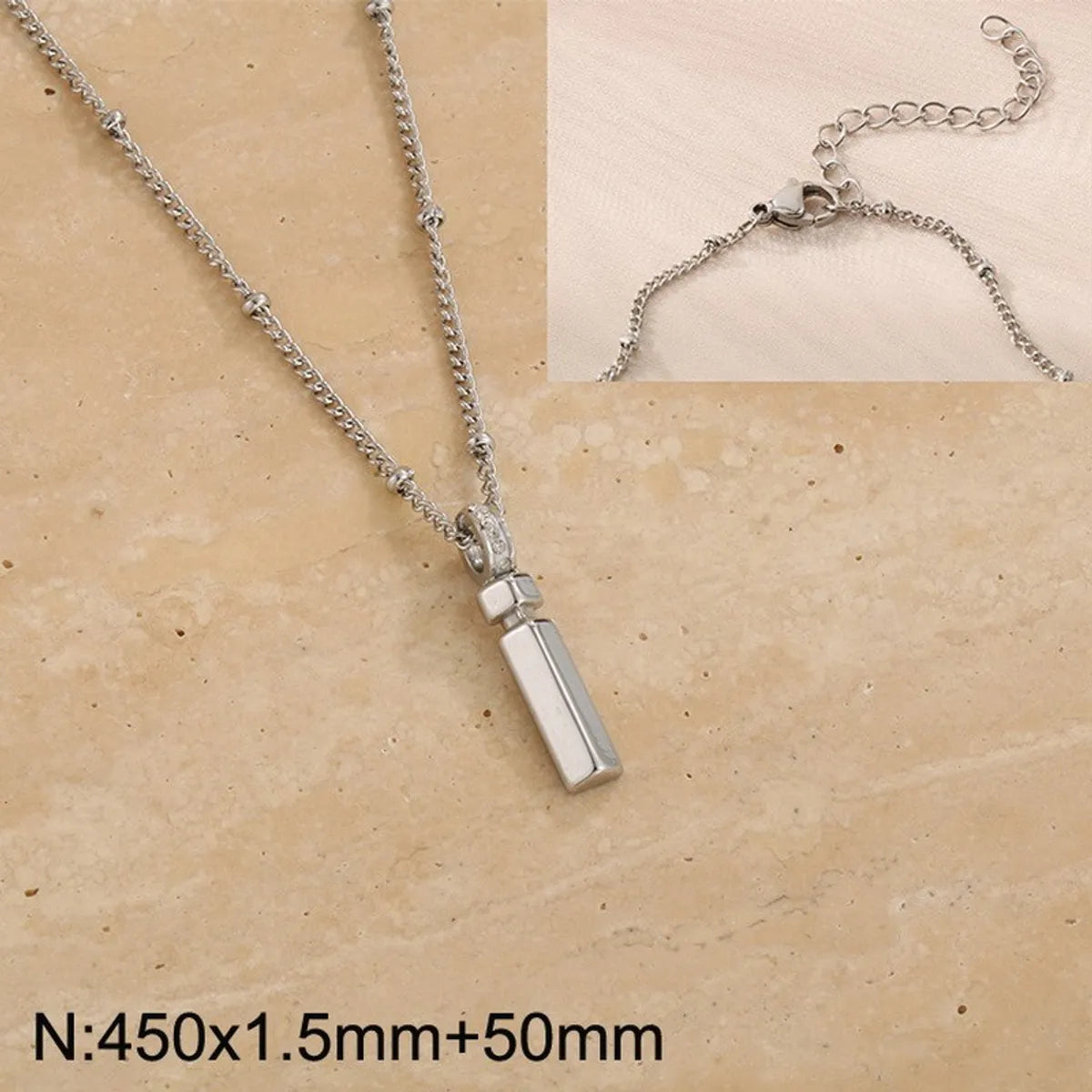 Wholesale Jewelry Simple Style Letter 304 Stainless Steel Pendant Necklace