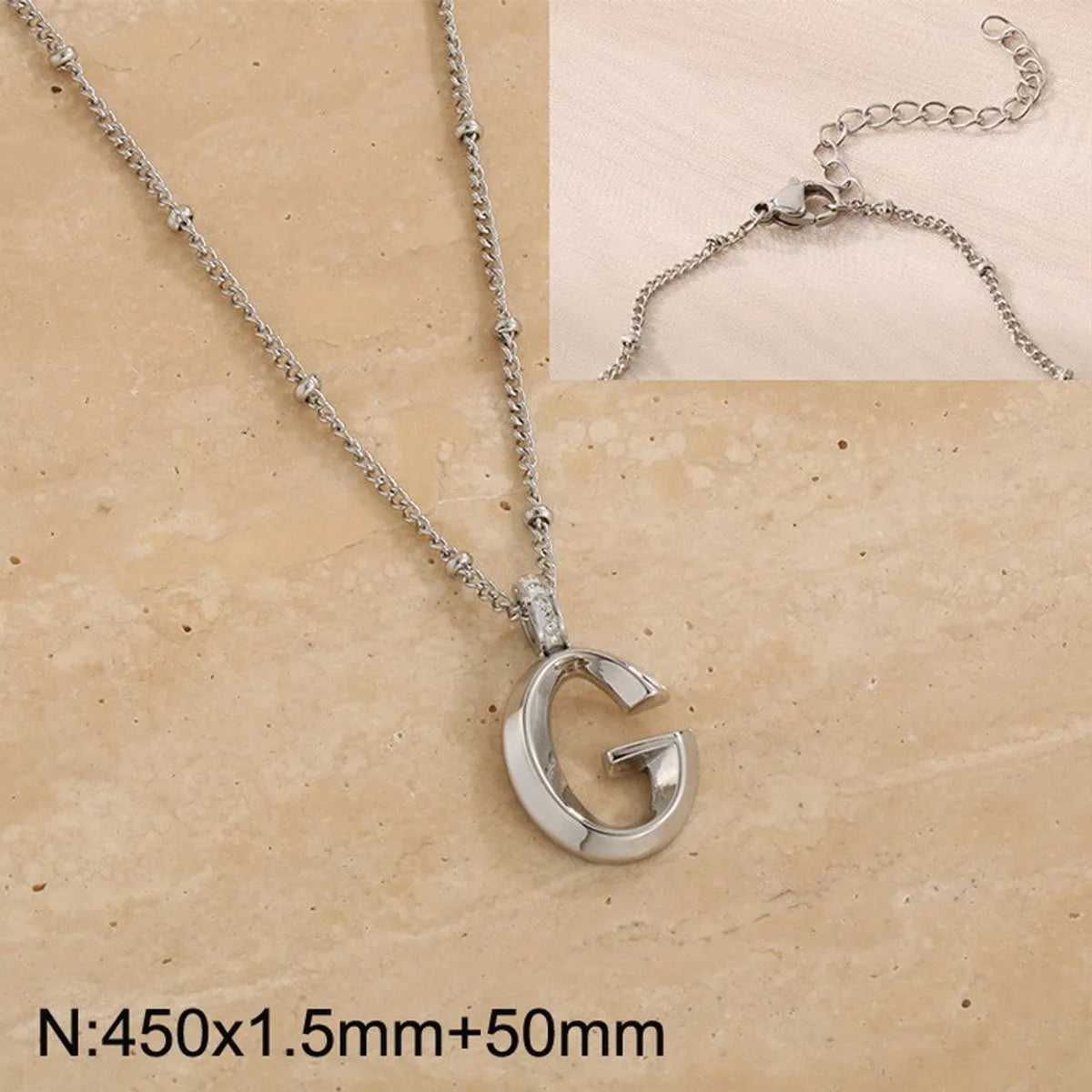 Wholesale Jewelry Simple Style Letter 304 Stainless Steel Pendant Necklace