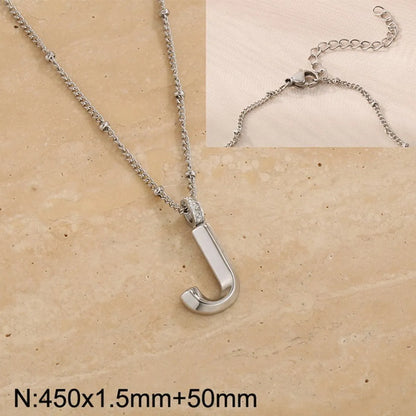 Wholesale Jewelry Simple Style Letter 304 Stainless Steel Pendant Necklace