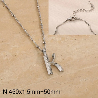 Wholesale Jewelry Simple Style Letter 304 Stainless Steel Pendant Necklace