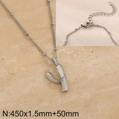 Wholesale Jewelry Simple Style Letter 304 Stainless Steel Pendant Necklace