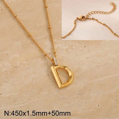 Wholesale Jewelry Simple Style Letter 304 Stainless Steel Pendant Necklace