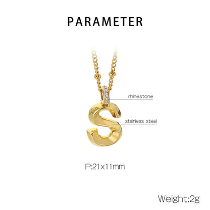 Wholesale Jewelry Simple Style Letter 304 Stainless Steel Pendant Necklace