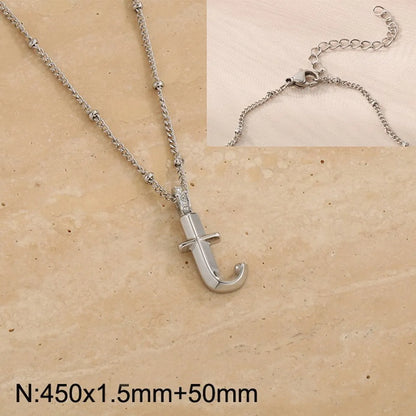 Wholesale Jewelry Simple Style Letter 304 Stainless Steel Pendant Necklace