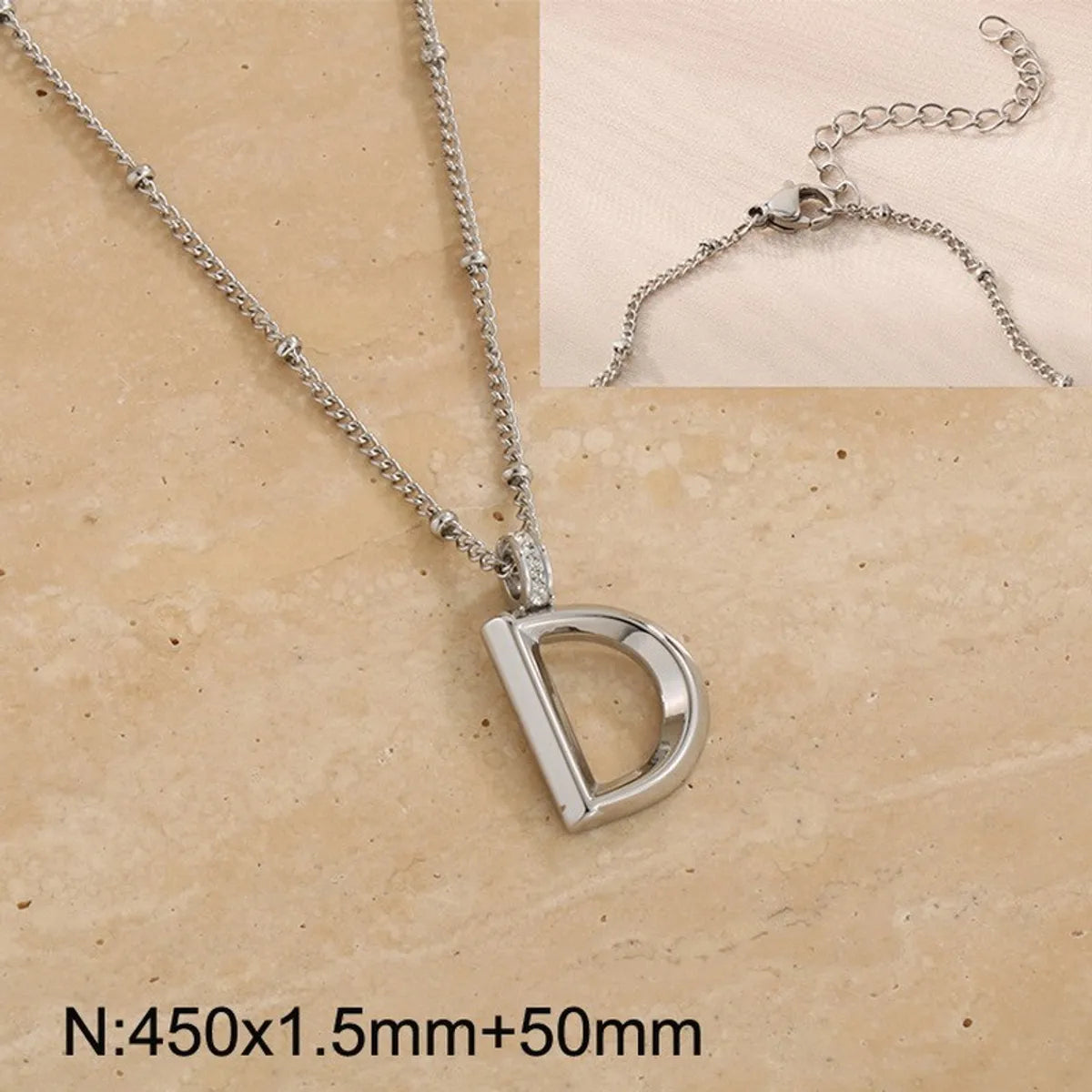 Wholesale Jewelry Simple Style Letter 304 Stainless Steel Pendant Necklace