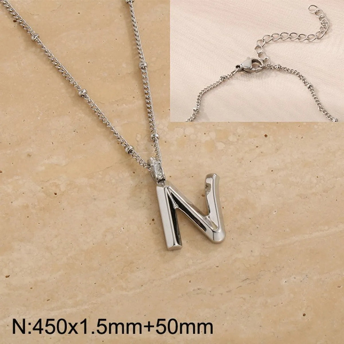 Wholesale Jewelry Simple Style Letter 304 Stainless Steel Pendant Necklace