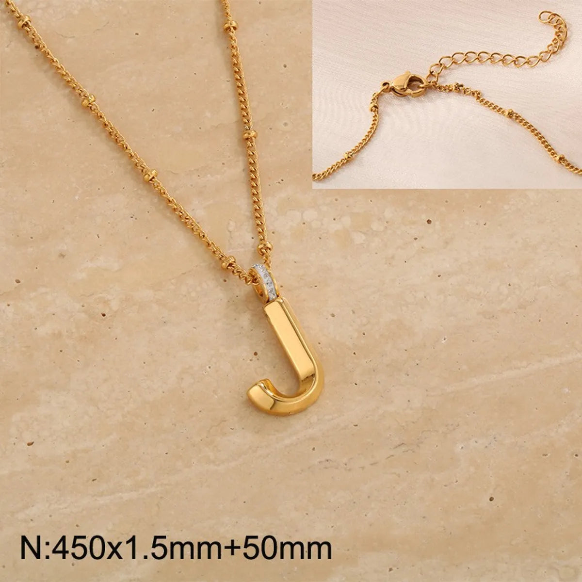 Wholesale Jewelry Simple Style Letter 304 Stainless Steel Pendant Necklace