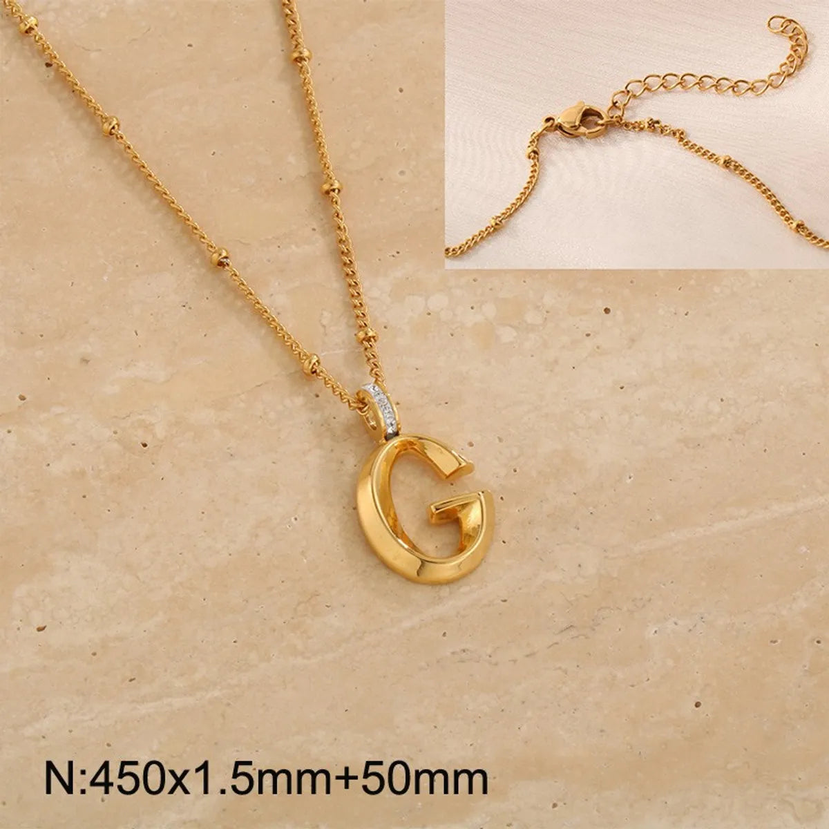 Wholesale Jewelry Simple Style Letter 304 Stainless Steel Pendant Necklace