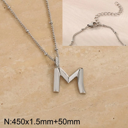 Wholesale Jewelry Simple Style Letter 304 Stainless Steel Pendant Necklace