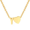 Wholesale Jewelry Simple Style Letter Heart Shape 201 Stainless Steel 18K Gold Plated Polishing Pendant Necklace