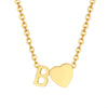 Wholesale Jewelry Simple Style Letter Heart Shape 201 Stainless Steel 18K Gold Plated Polishing Pendant Necklace