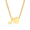 Wholesale Jewelry Simple Style Letter Heart Shape 201 Stainless Steel 18K Gold Plated Polishing Pendant Necklace