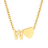 Wholesale Jewelry Simple Style Letter Heart Shape 201 Stainless Steel 18K Gold Plated Polishing Pendant Necklace