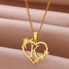 Wholesale Jewelry Simple Style Letter Heart Shape 304 Stainless Steel Plating Pendant Necklace