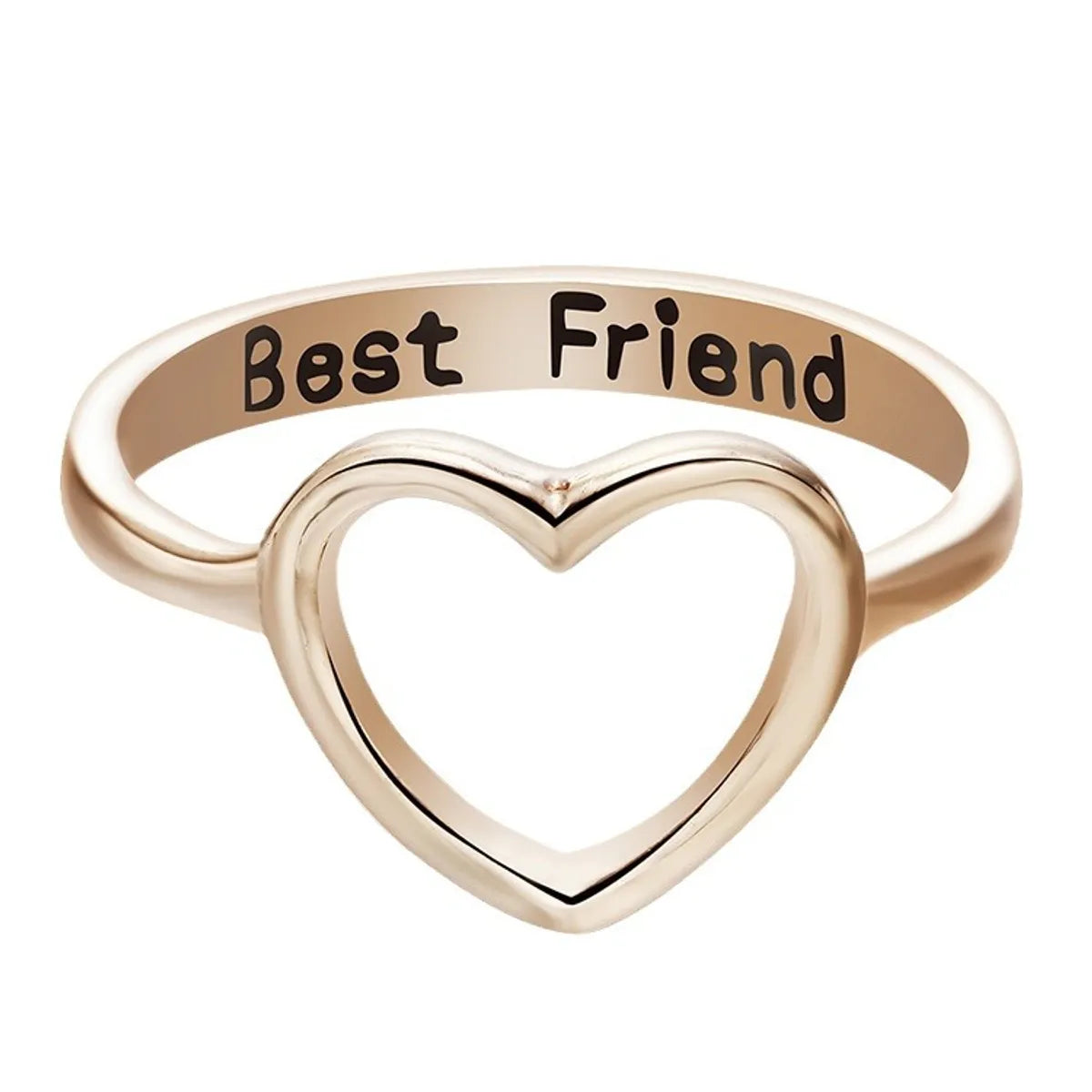 Wholesale Jewelry Simple Style Letter Heart Shape Alloy Plating Hollow Out Rings