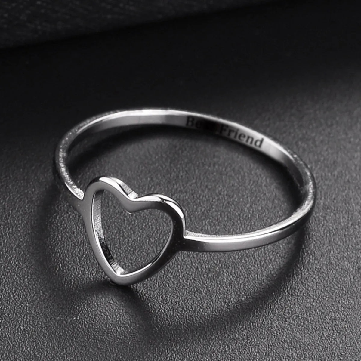 Wholesale Jewelry Simple Style Letter Heart Shape Alloy Plating Hollow Out Rings