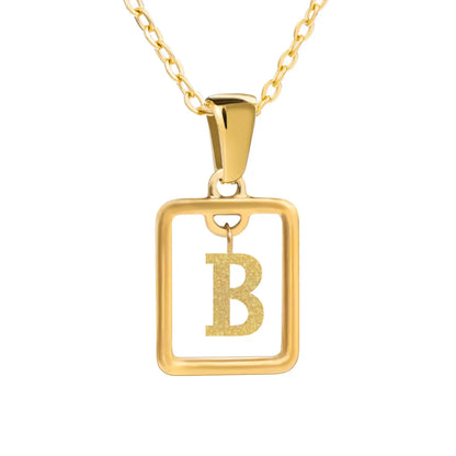 Wholesale Jewelry Simple Style Letter Titanium Steel 18K Gold Plated Plating Pendant Necklace