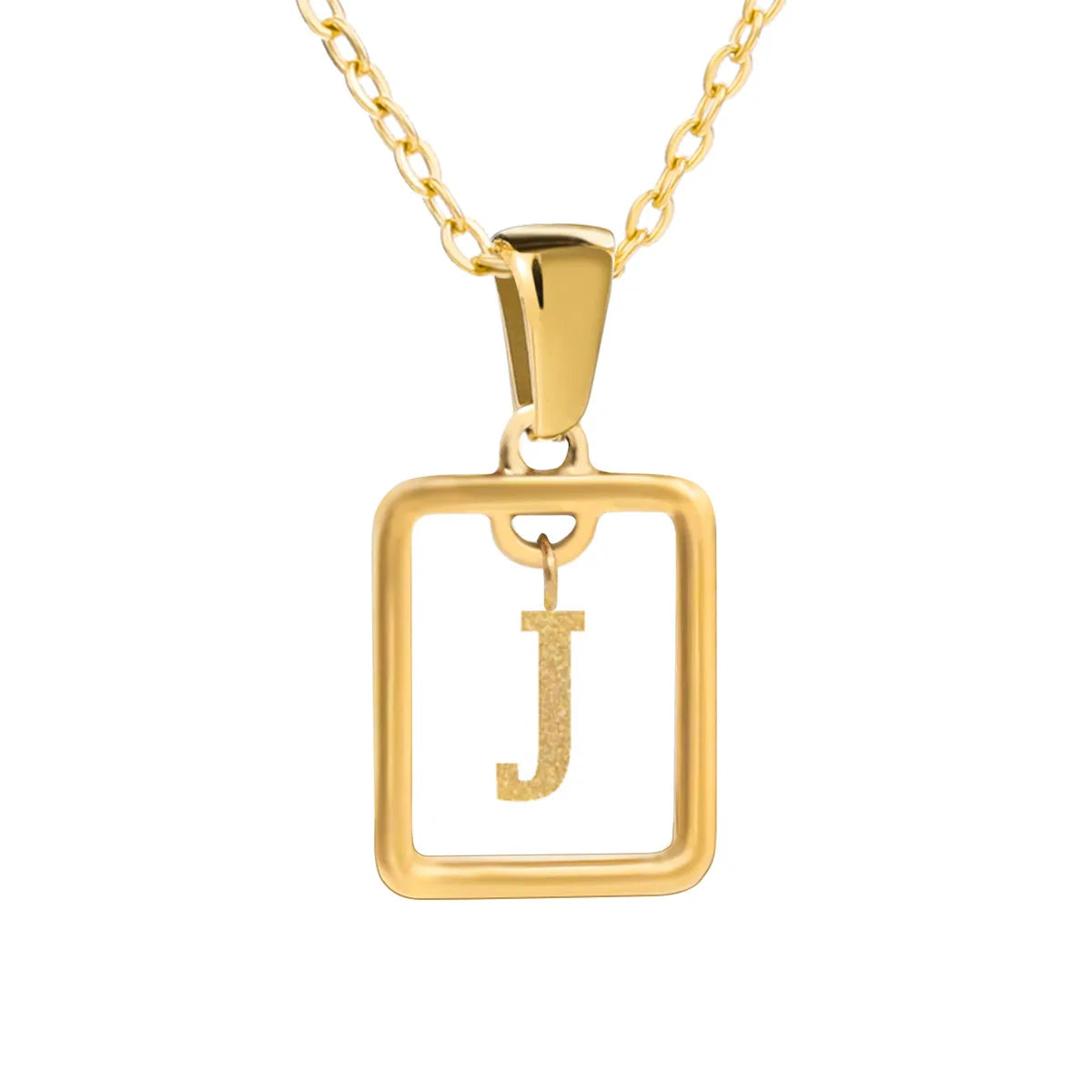 Wholesale Jewelry Simple Style Letter Titanium Steel 18K Gold Plated Plating Pendant Necklace