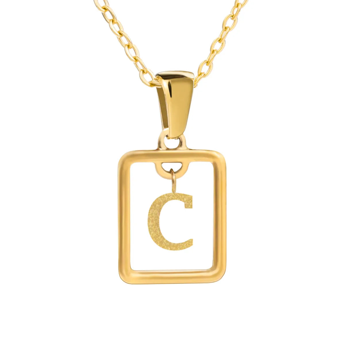 Wholesale Jewelry Simple Style Letter Titanium Steel 18K Gold Plated Plating Pendant Necklace