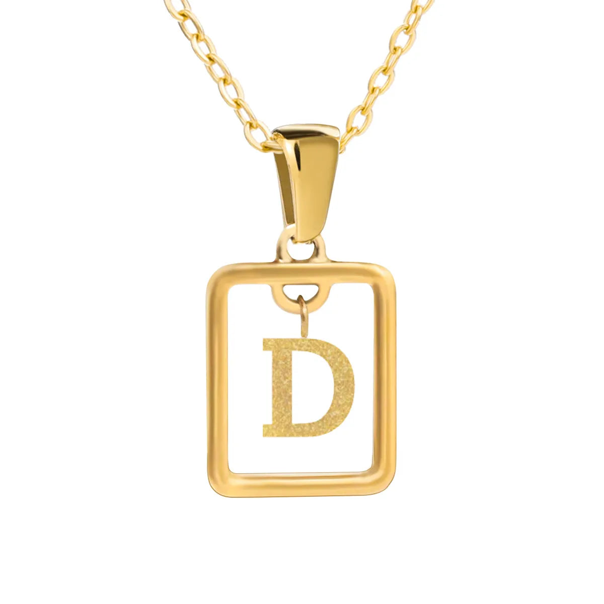 Wholesale Jewelry Simple Style Letter Titanium Steel 18K Gold Plated Plating Pendant Necklace