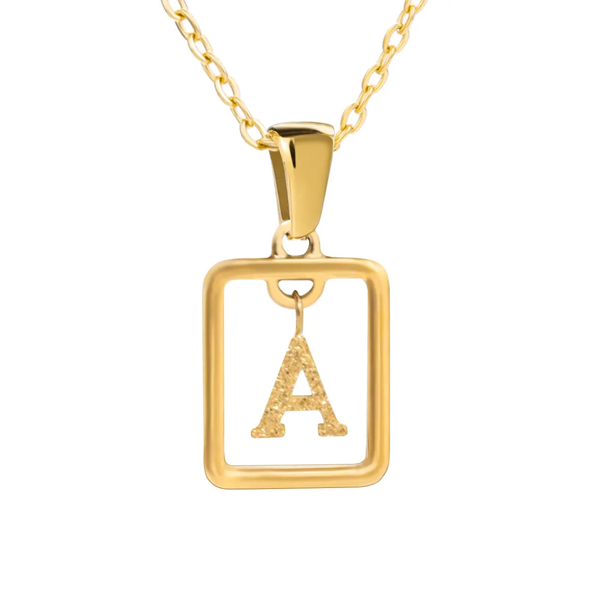 Wholesale Jewelry Simple Style Letter Titanium Steel 18K Gold Plated Plating Pendant Necklace