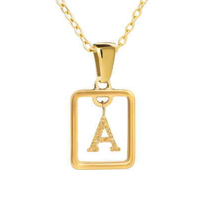 Wholesale Jewelry Simple Style Letter Titanium Steel 18K Gold Plated Plating Pendant Necklace